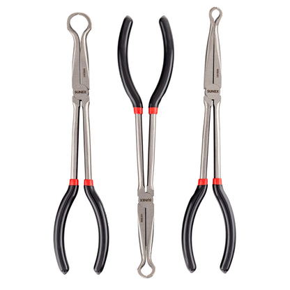 3 PIECE 11" LONG REACH HOSE GRIP PLIERS SET