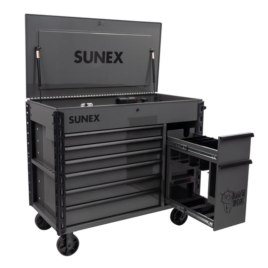 JUIC’D BOX 50" 7 DRAWER POWERED CART – GRAY