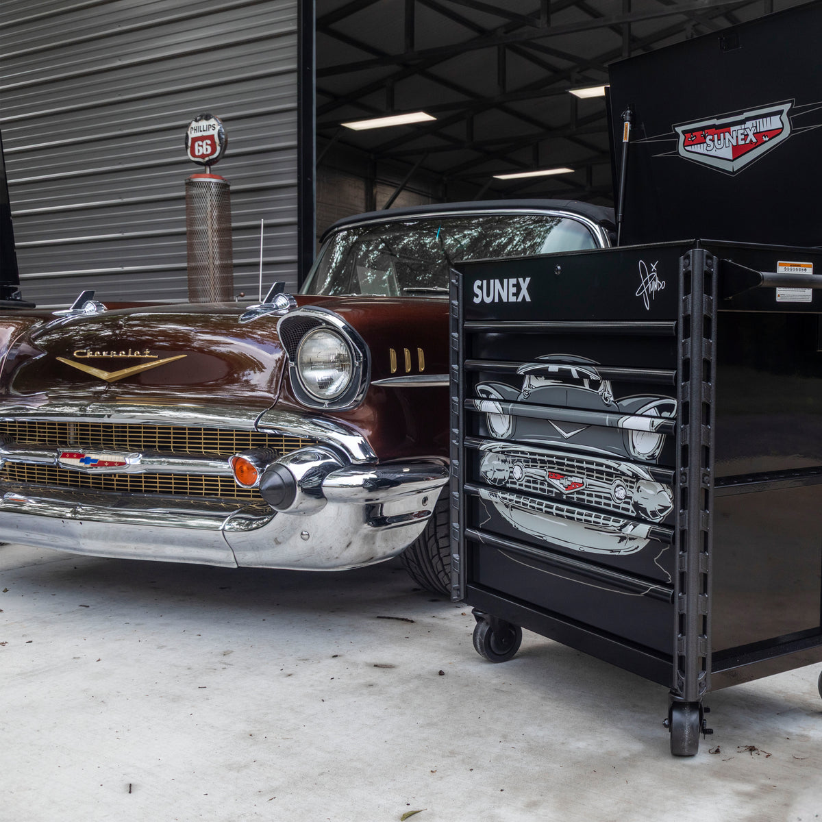 TONY SQUINDO - '57 CHEVY - 39" 6 DRAWER PREMIUM SERVICE CART - BLACK