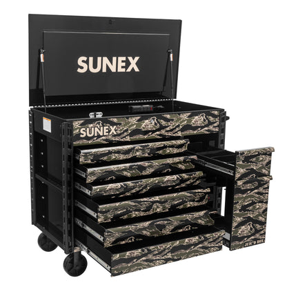 SHADOW TIGER CAMOUFLAGE - JUIC’D BOX 50" 7 DRAWER POWERED CART – BLACK