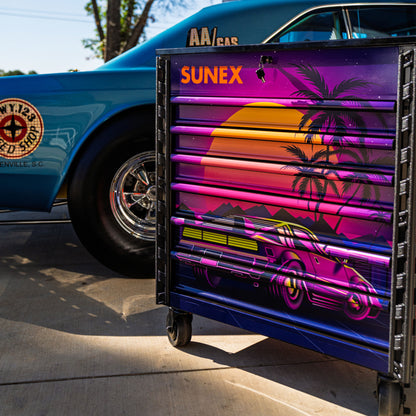 RETRO DESIGNED BLACK PREMIUM FULL DRAWER SERVICE CART - BLACK