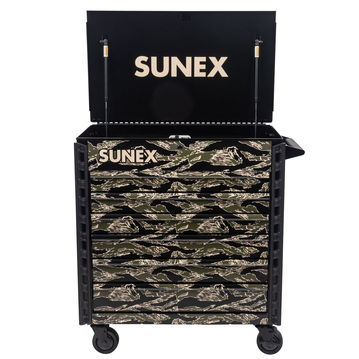 SHADOW TIGER CAMOUFLAGE – 39" 6 DRAWER PREMIUM SERVICE CART – BLACK