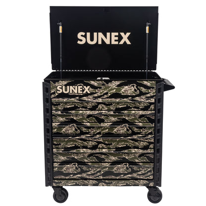 SHADOW TIGER CAMOUFLAGE – 39" 6 DRAWER PREMIUM SERVICE CART – BLACK