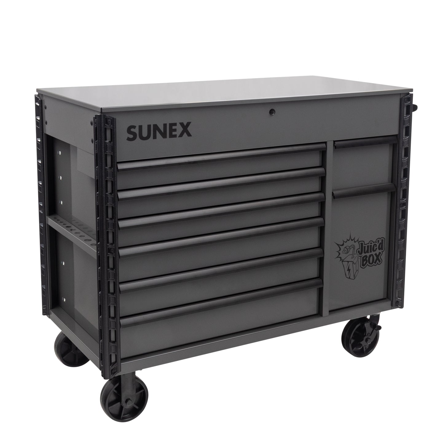 JUIC’D BOX 50" 7 DRAWER POWERED CART – GRAY