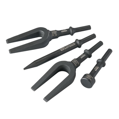 AIR HAMMER CHISEL PNEUMATIC SEPARATOR 4 PIECE SET IN PORTABLE TOOL ROLL