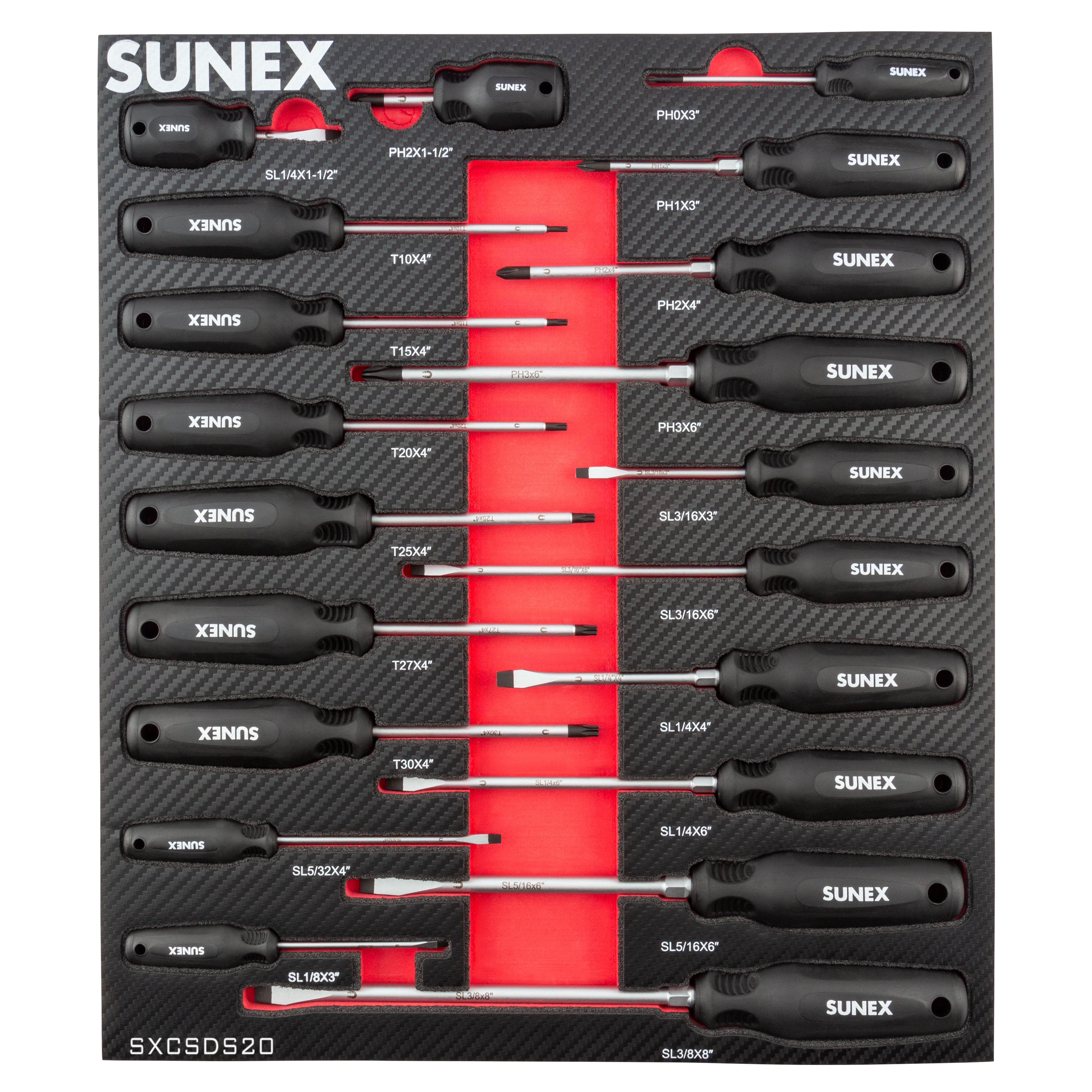 Phillips®, Slotted & Torx® Magnetic 20 Piece Screwdriver Set in