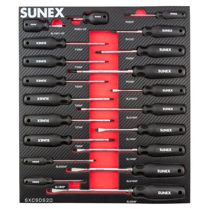 PHILLIPS®, SLOTTED & TORX® MAGNETIC 20 PIECE SCREWDRIVER SET IN EVA FOAM