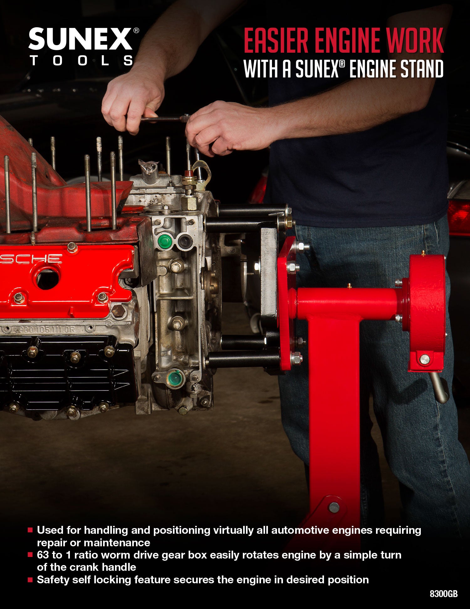 8300GB 1000 LB Deluxe Geared rotating and foldable engine stand brochure thumbnail