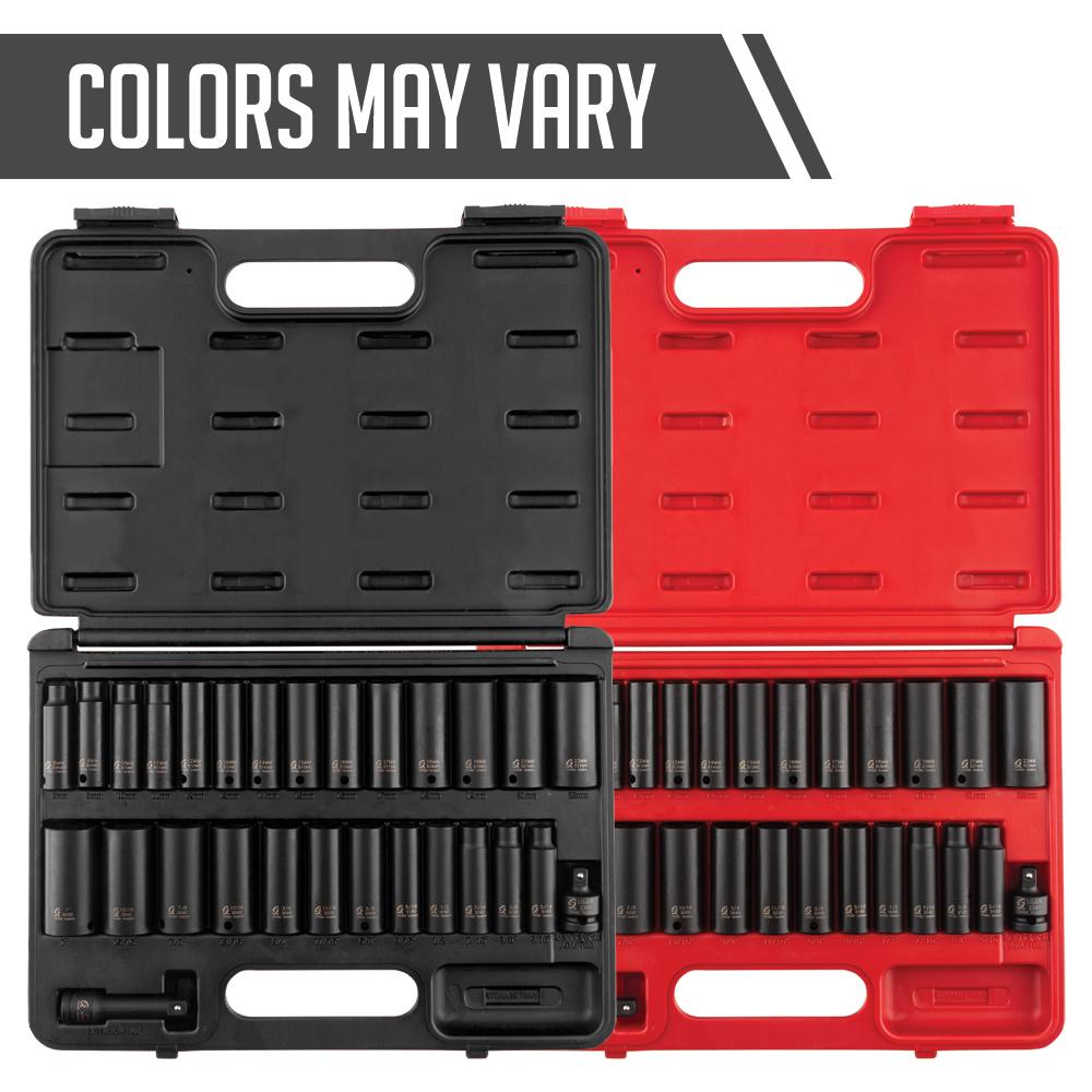 10-Piece 3/8" Drive Metric Deep Impact Socket Set – 10-19mm, Swivel Head, With Case