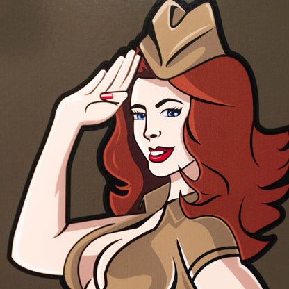 PIN-UP SERIES “DOROTHY” – 39" 6 DRAWER PREMIUM SERVICE CART – VICTORY VIXEN OD GREEN