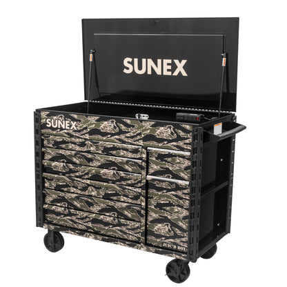 SHADOW TIGER CAMOUFLAGE - JUIC’D BOX 50" 7 DRAWER POWERED CART – BLACK