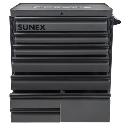 41" 8 DRAWER PREMIUM SERVICE CART WITH FLAT WORK SURFACE TOP – GRAY
