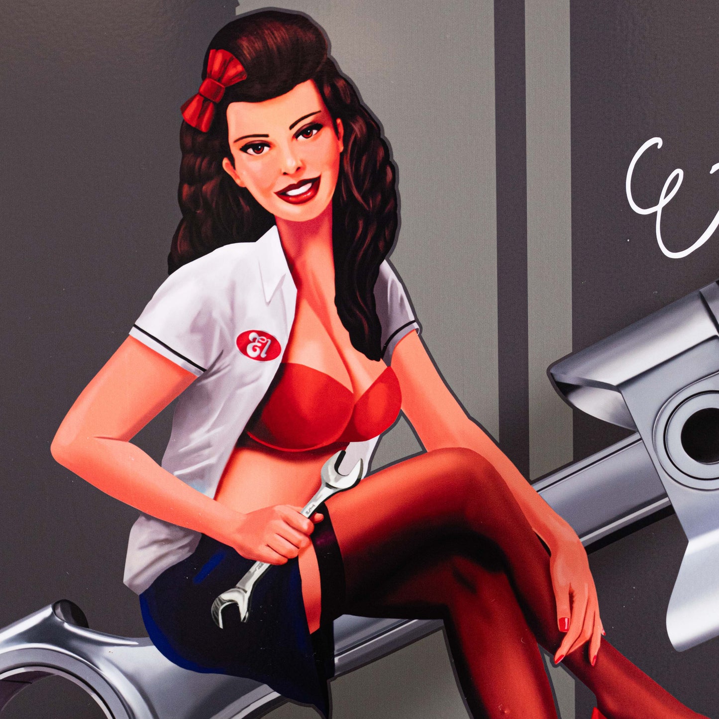 PIN-UP SERIES “ELEANOR” – 39" 6 DRAWER PREMIUM SERVICE CART – SIREN SMOKE