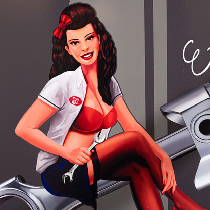 PIN-UP SERIES “ELEANOR” – 39" 6 DRAWER PREMIUM SERVICE CART – SIREN SMOKE