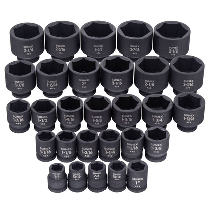 3/4" DRIVE SAE 6 POINT STANDARD 29-PIECE IMPACT SOCKET SET