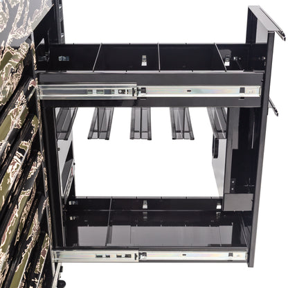 SHADOW TIGER CAMOUFLAGE - JUIC’D BOX 50" 7 DRAWER POWERED CART – BLACK