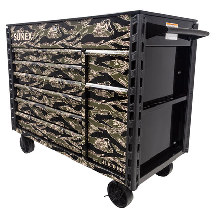 SHADOW TIGER CAMOUFLAGE - JUIC’D BOX 50" 7 DRAWER POWERED CART – BLACK