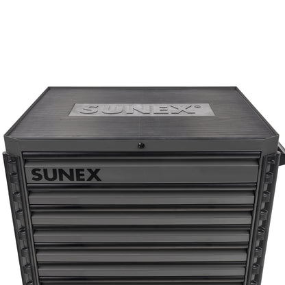 41" 8 DRAWER PREMIUM SERVICE CART WITH FLAT WORK SURFACE TOP – GRAY
