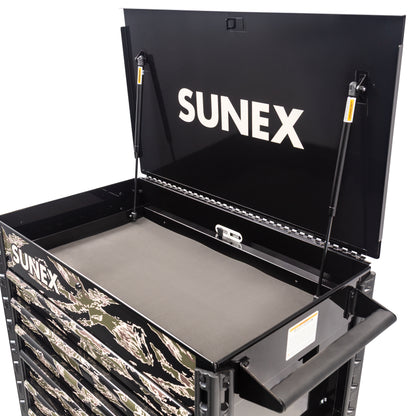 SHADOW TIGER CAMOUFLAGE – 39" 6 DRAWER PREMIUM SERVICE CART – BLACK