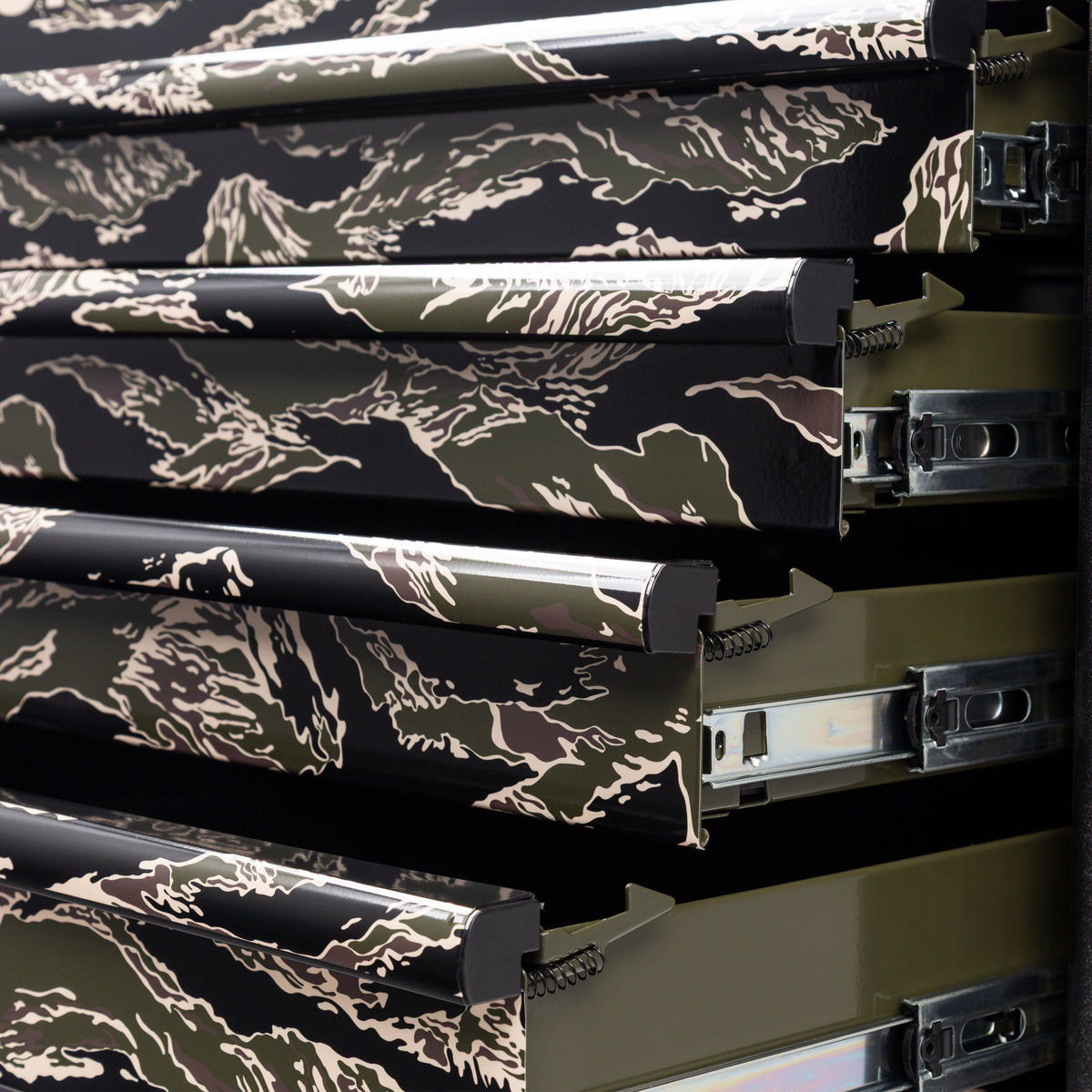 SHADOW TIGER CAMOUFLAGE – 39" 6 DRAWER PREMIUM SERVICE CART – OLIVE DRAB GREEN