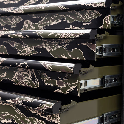 SHADOW TIGER CAMOUFLAGE – 39" 6 DRAWER PREMIUM SERVICE CART – OLIVE DRAB GREEN