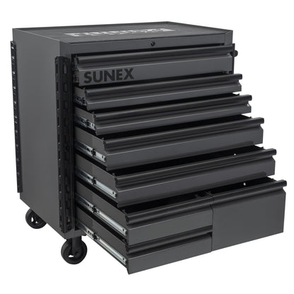 41" 8 DRAWER PREMIUM SERVICE CART WITH FLAT WORK SURFACE TOP – GRAY