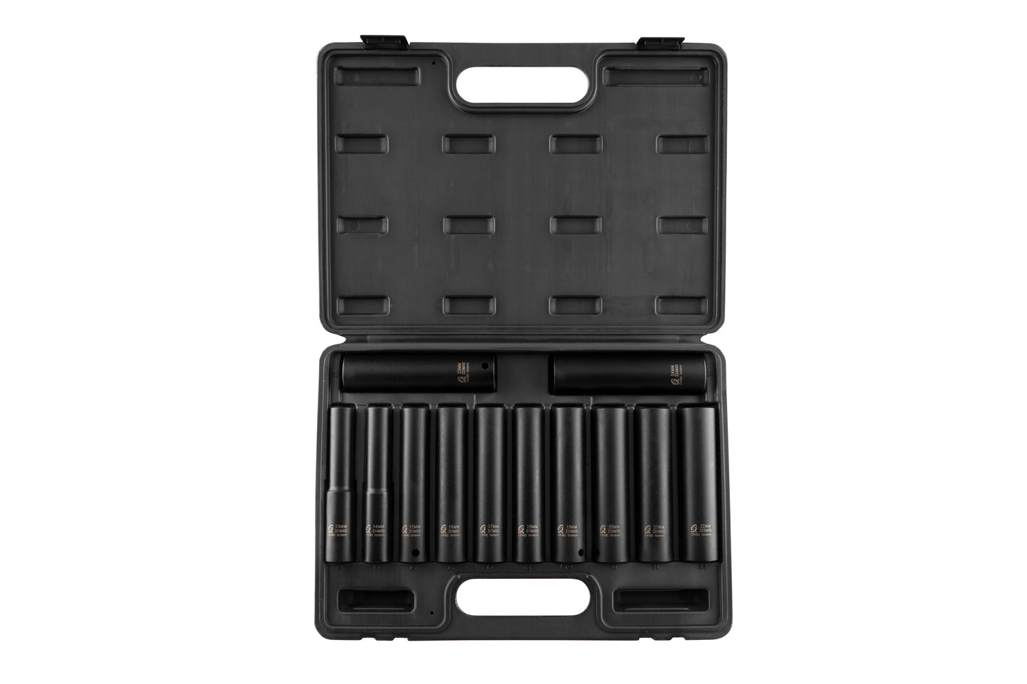 1/2" DRIVE METRIC 6 POINT EXTRA DEEP 12-PIECE IMPACT SOCKET SET