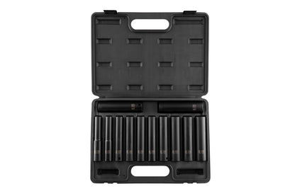 1/2" DRIVE METRIC 6 POINT EXTRA DEEP 12-PIECE IMPACT SOCKET SET