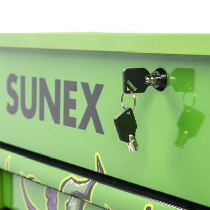 TONY SQUINDO – CTOOLU – 39" 6 DRAWER PREMIUM SERVICE CART – LIME GREEN