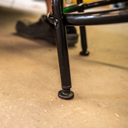 HYDRAULIC HEIGHT ADJUSTABLE SHOP STOOL WITH BACK (29" - 34" - BLACK/RED)