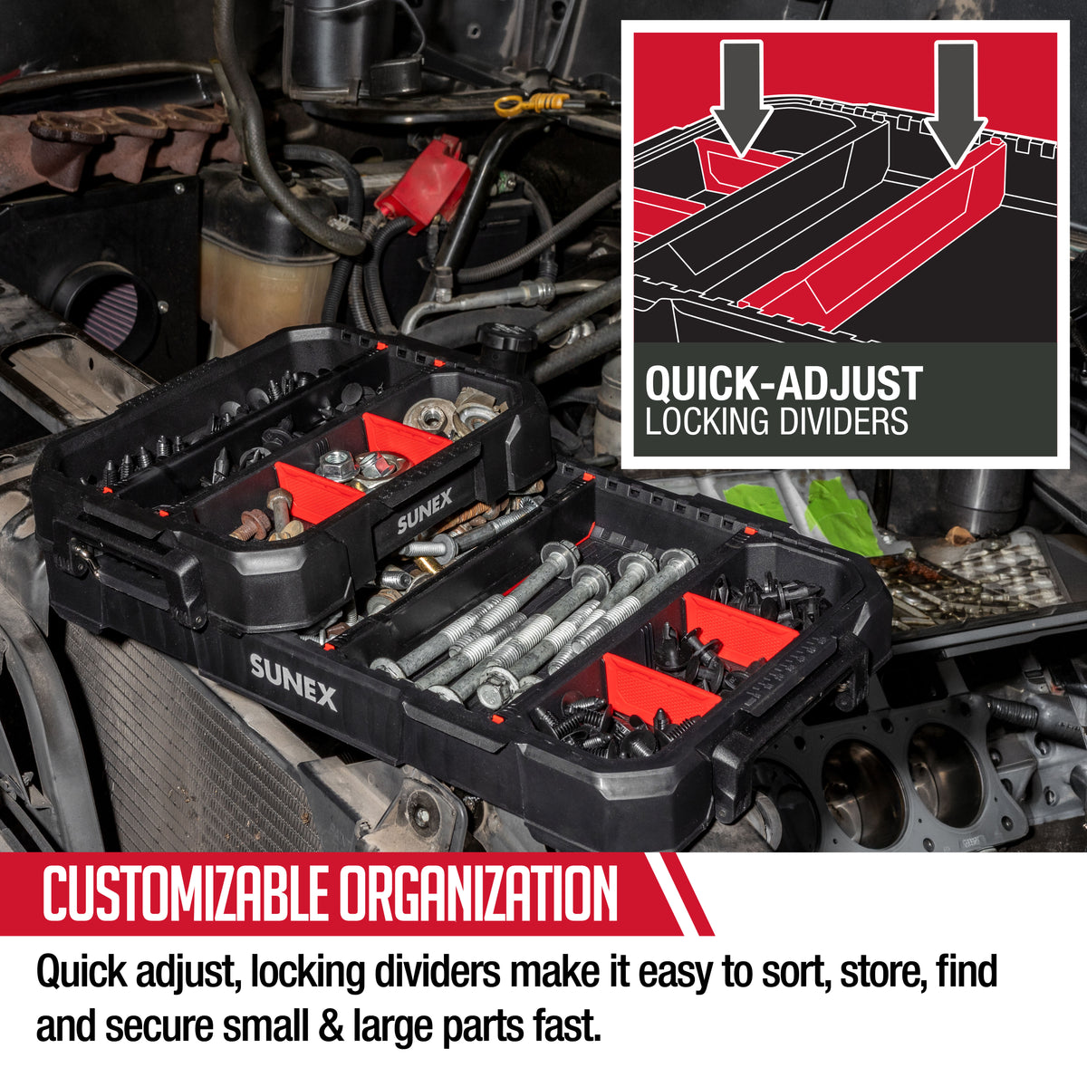 12 PIECE FULL AND HALF PARTS TRAY SET