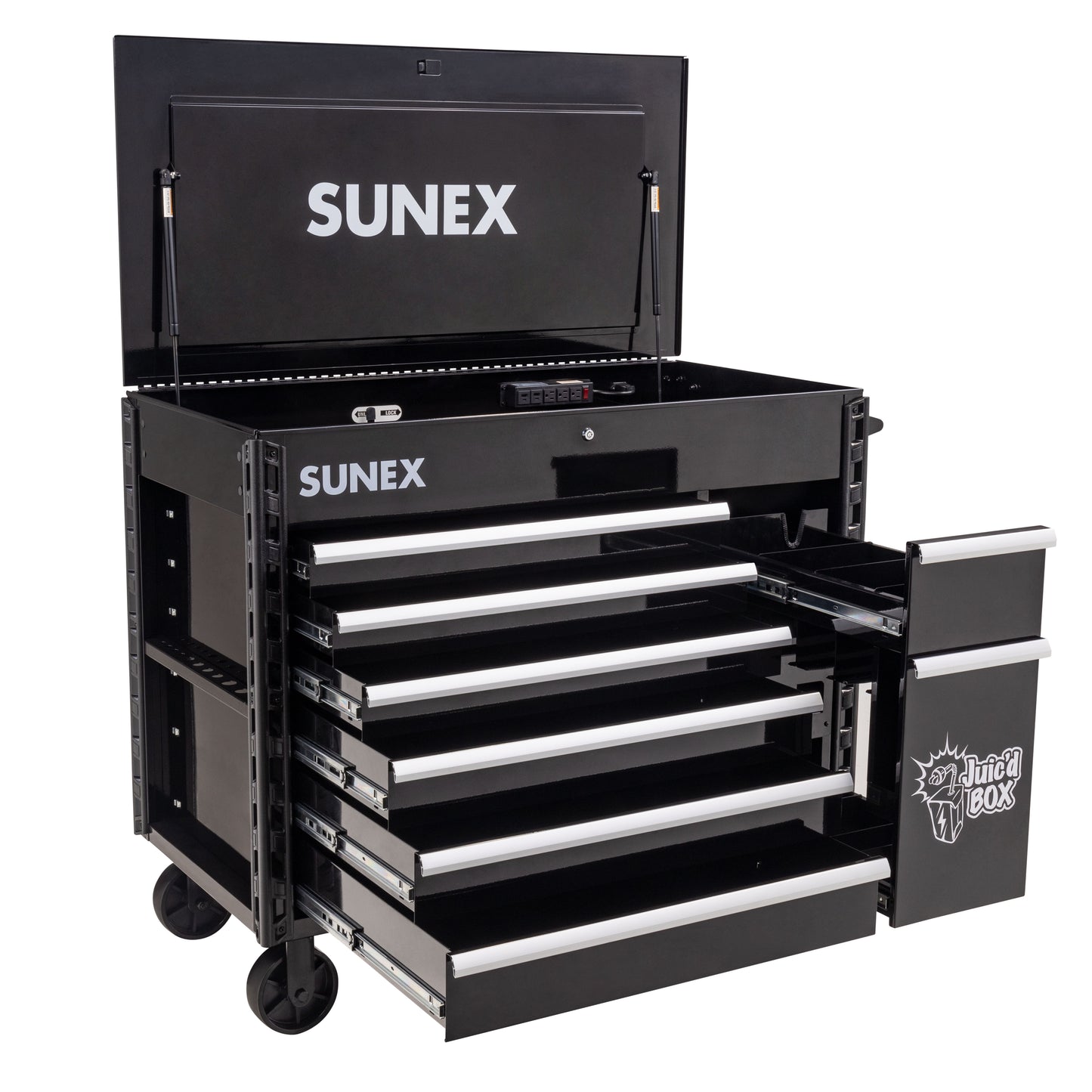 SUNEX TOOLS JUIC'D BOX 50" 7 DRAWER POWERED CART - 8065PCBK