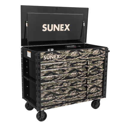 SHADOW TIGER CAMOUFLAGE - JUIC’D BOX 50" 7 DRAWER POWERED CART – BLACK