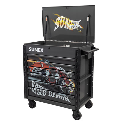 TONY SQUINDO – SPEED DEMON – 39" 6 DRAWER PREMIUM SERVICE CART – GRAY