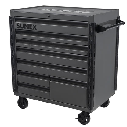 41" 8 DRAWER PREMIUM SERVICE CART WITH FLAT WORK SURFACE TOP – GRAY