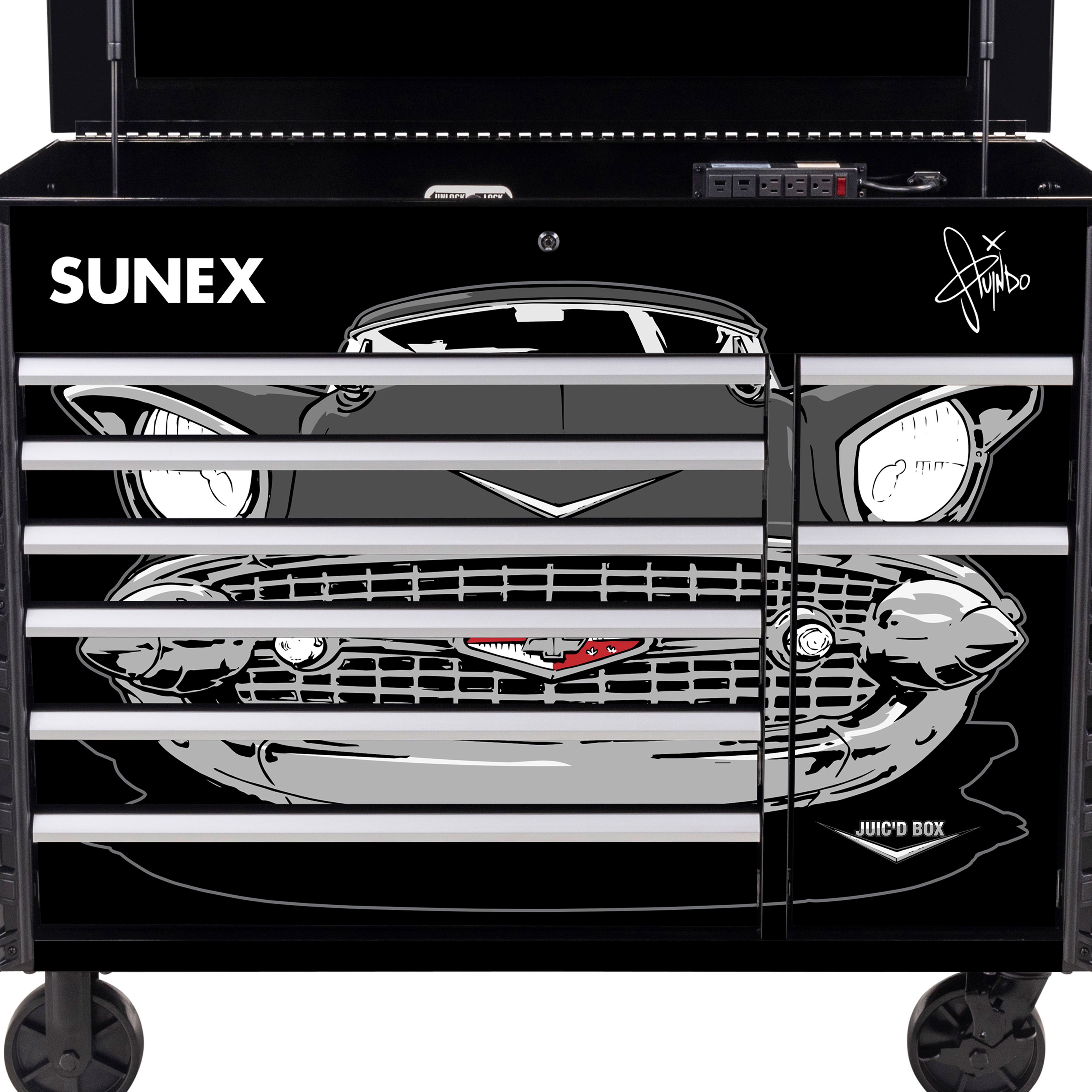 Tony Squindo “57 Chevy” Juic'D Box 50” 7 Drawer Powered Cart