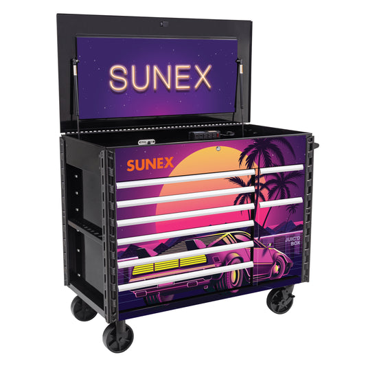 RETRO DESIGNED JUIC’D BOX 50” 7 DRAWER POWERED CART - BLACK