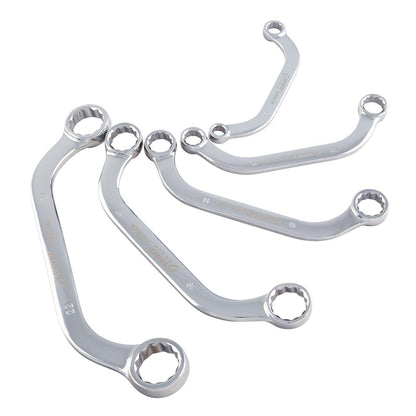 5PC METRIC FULL POLISH HALF MOON BOX WRENCH SET