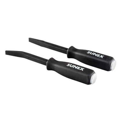 2 PIECE MINI MULTI TIP PRY BAR SET WITH STRIKING CAPS (STRAIGHT & CURVED TIP)