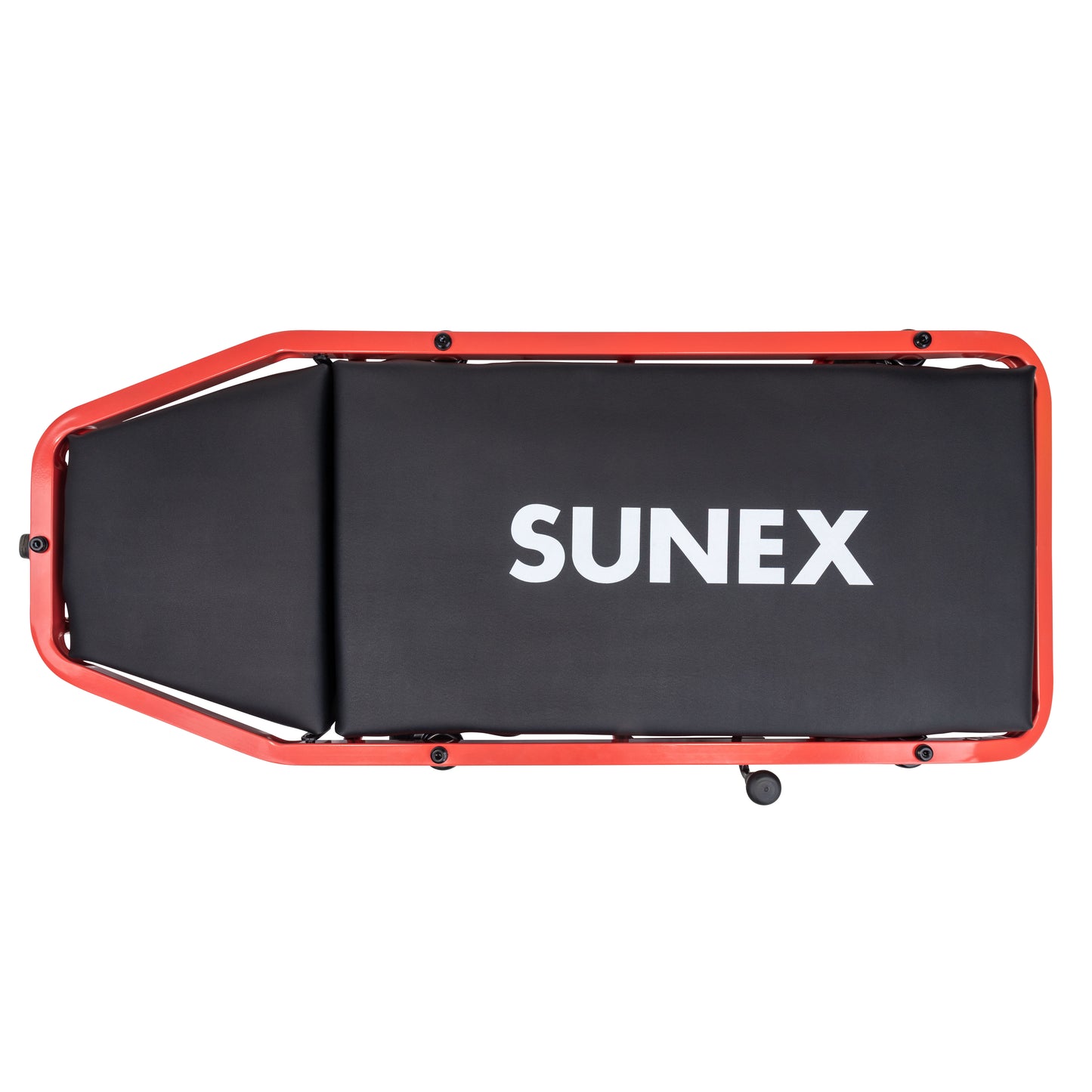 DELUXE CREEPER WITH ADJUSTABLE HEADREST - BLACK/RED