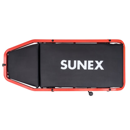 DELUXE CREEPER WITH ADJUSTABLE HEADREST - BLACK/RED