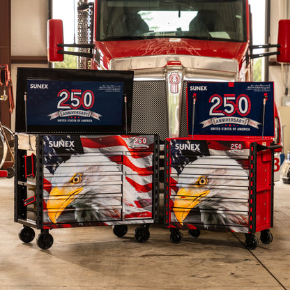 AMERICAN EAGLE 250th – 39" 6 DRAWER PREMIUM SERVICE CART – OLD GLORY BLUE
