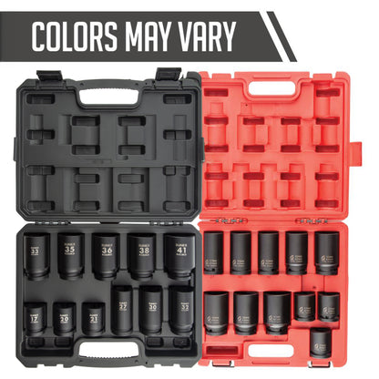 3/4" DRIVE METRIC 6 POINT DEEP & 4 POINT SQUARE BUDD WHEEL 11-PIECE IMPACT SOCKET SET