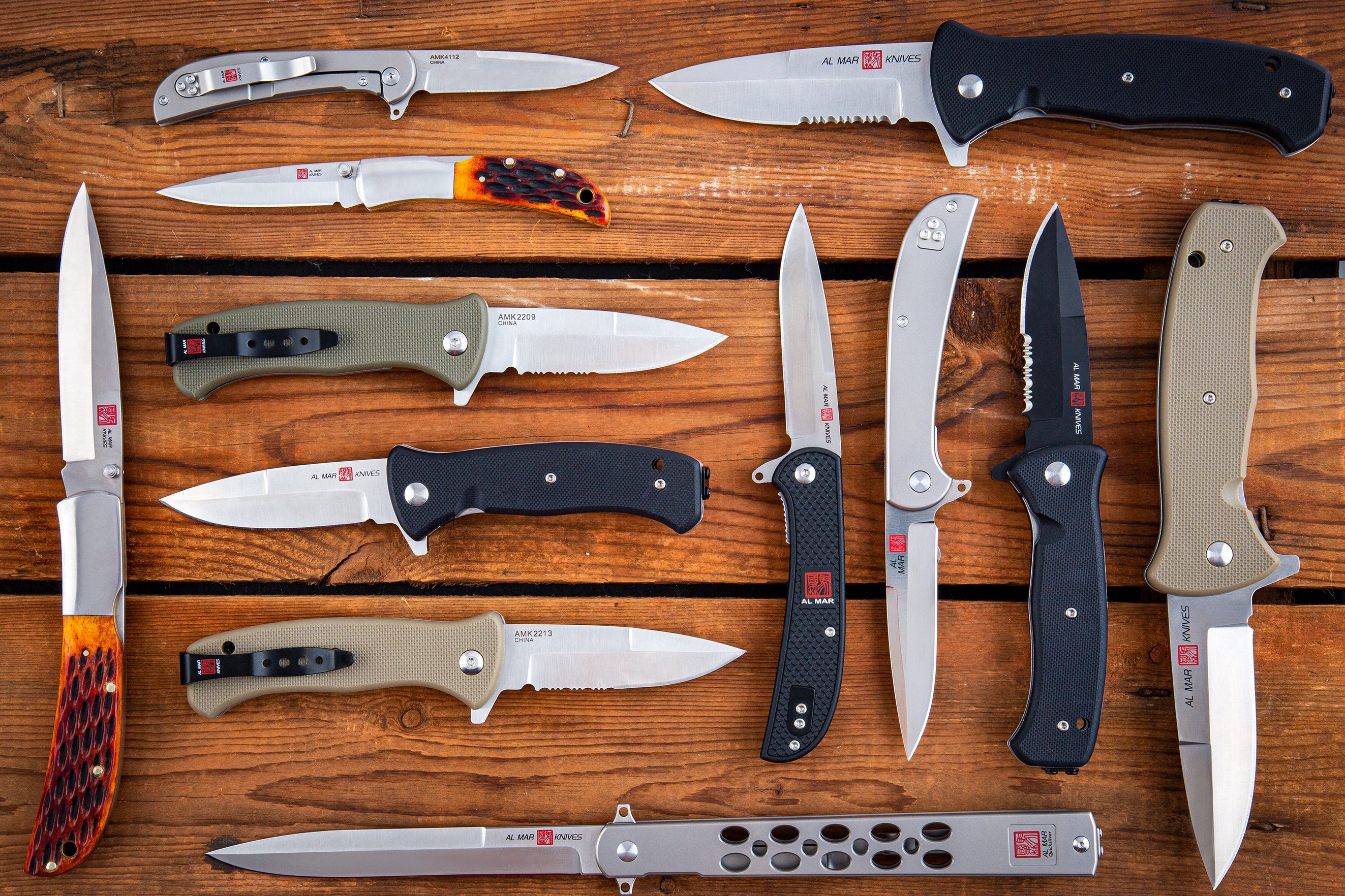 Al Mar Knives Family Collection showing multiple Al Mar Knives