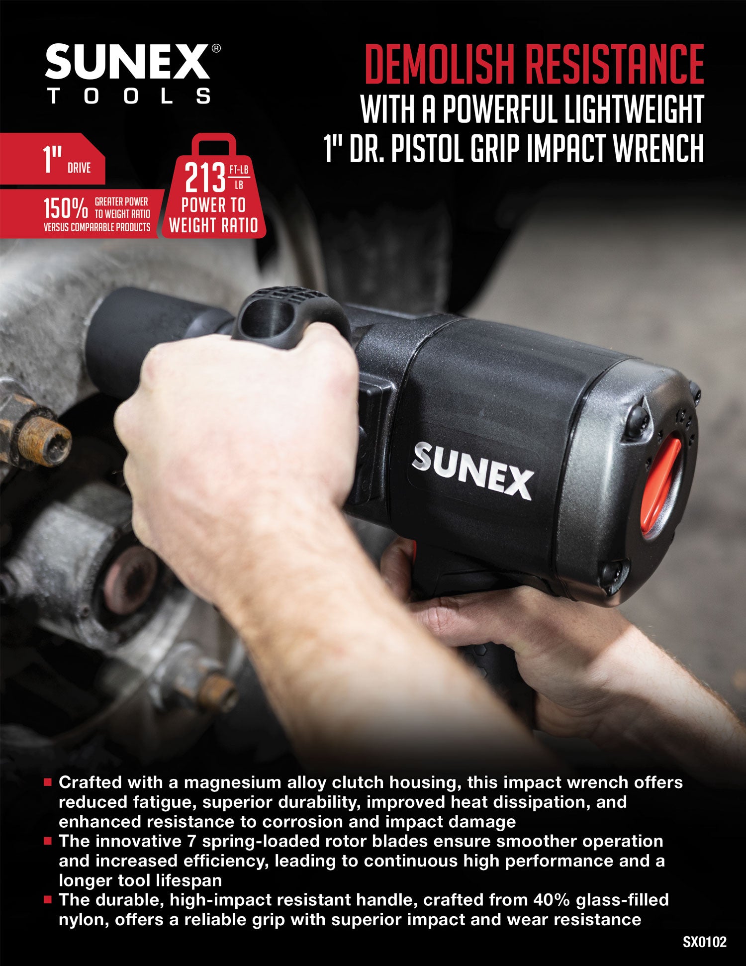 SUNEX Tools 1" Drive Magnesium Composite Impact Wrench Product Brochure Thumbnail