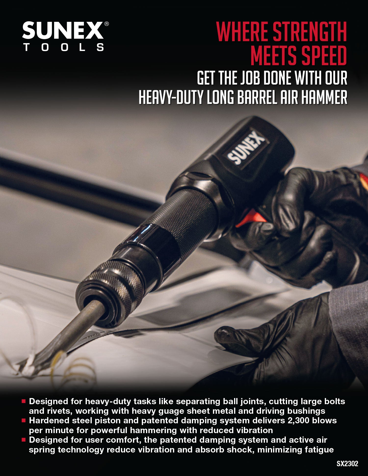 SUNEX Tools Heavy-Duty Long Barrel Air Hammer Product Brochure Thumbnail
