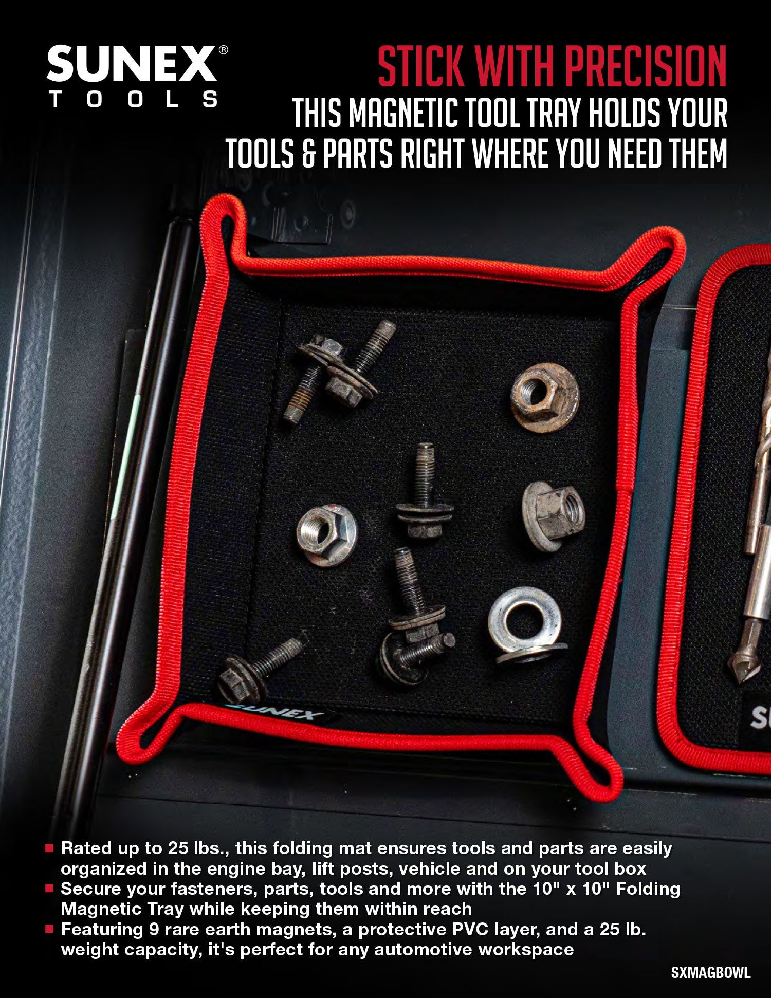 SUNEX Tools SXMAGBOWL 10" x 10" Folding Magnetic Parts Bowl Product Brochure Thumbnail