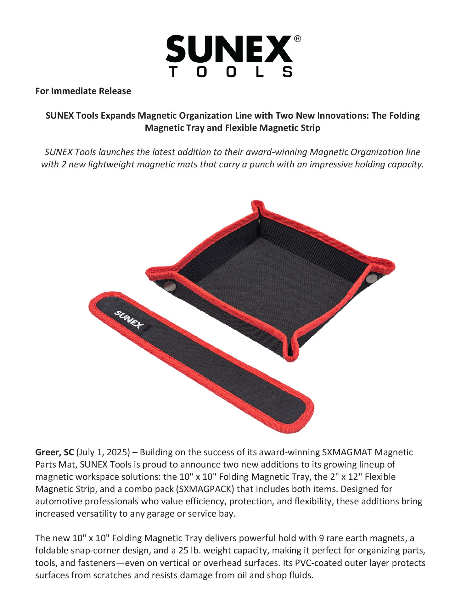 SUNEX Tools Magnetic Strip, Magnetic Folding Bowl and Pack [SXMAGSTRIP, SXMAGBOWL, SXMAGPACK] Press Release Thumbnail