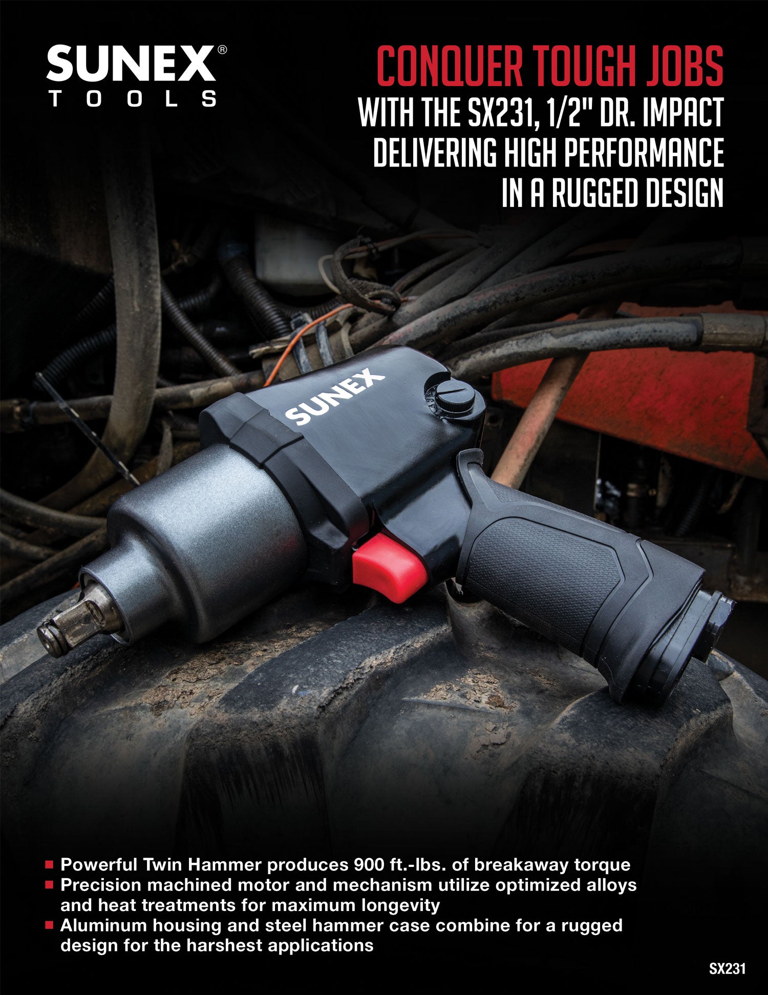 SUNEX Tools 1/2" Drive Aluminum Impact Wrench [SX231] Product Brochure Thumbnail
