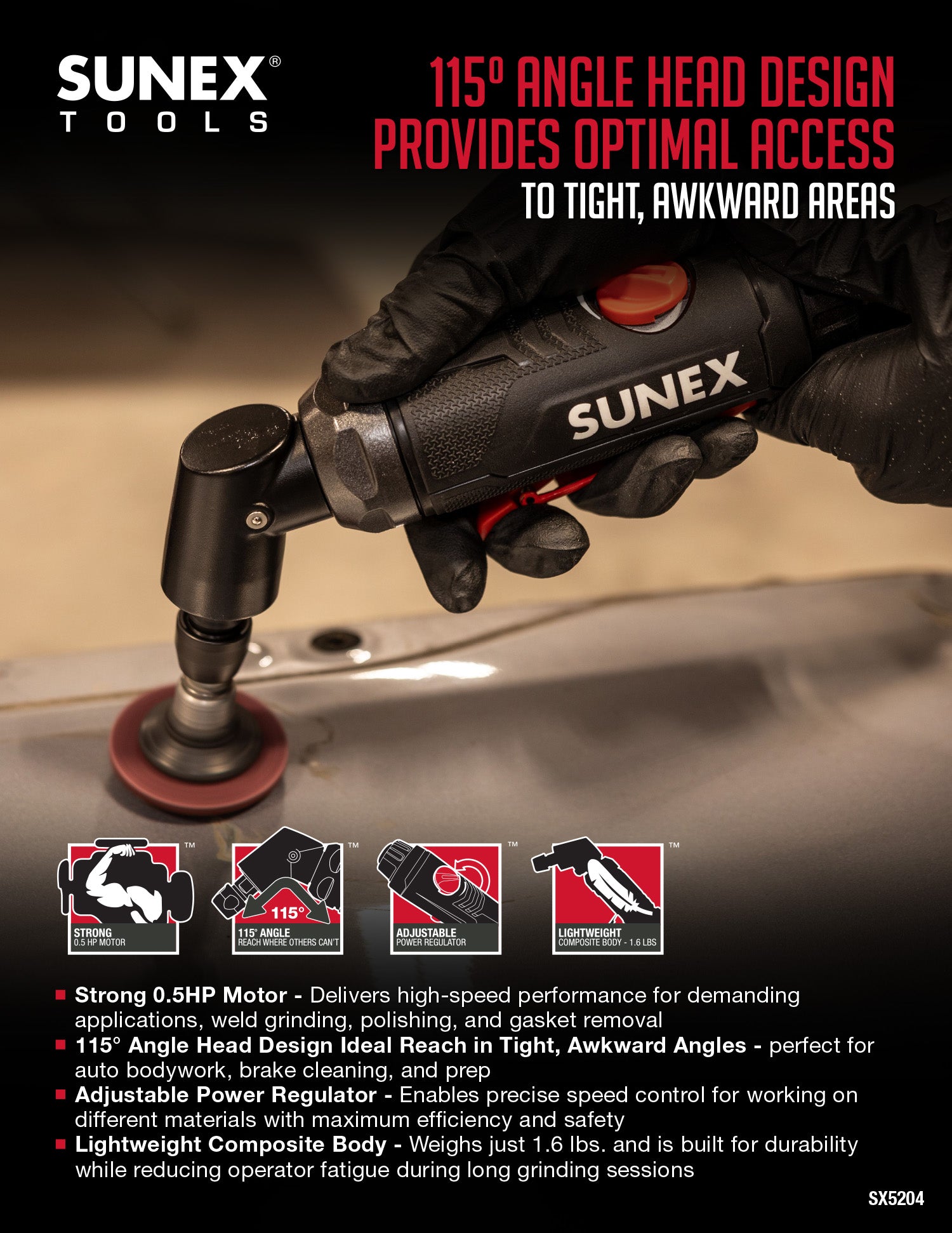 SUNEX tools ratchet with text highlighting features